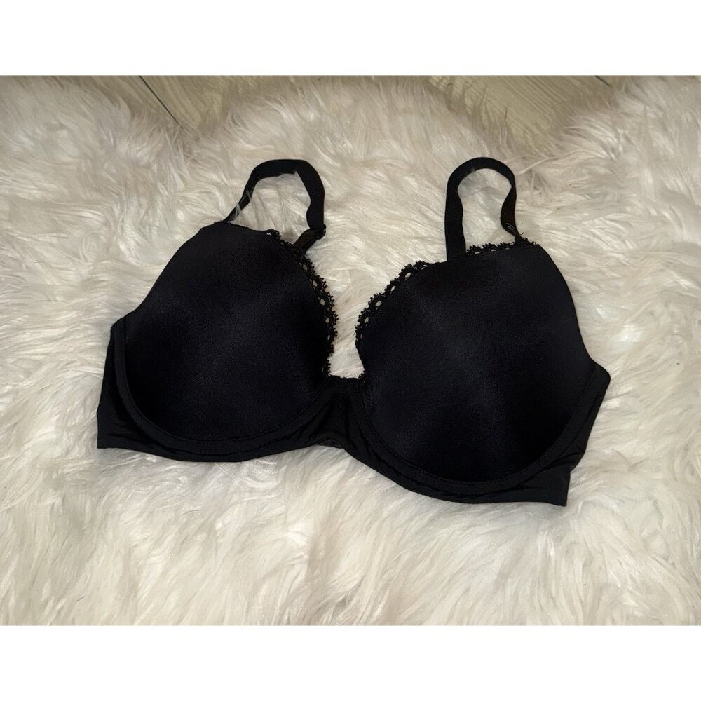 Calvin Klein Seductive Comfort Customized Lift Bra UW Womens 30DD Black F2892